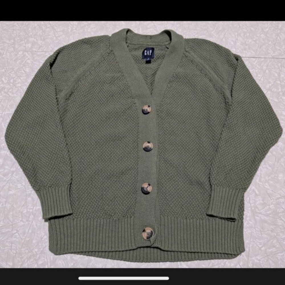 Gap Women's S Olive Green‎ Knit Button Up Cardigan Sweater